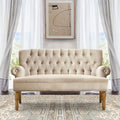 Warm Beige Loveseat Sofa Set With Tufted Back Upholstery