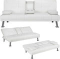 Convertible Sofa Bed With Cup Holders And Adjustable Back