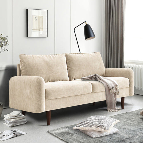 LuneluX_Home – 56.3" Velvet Round Arm Apartment Sofa