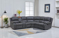 Bonded Leather Sectional Sofa Grey Power Reclining