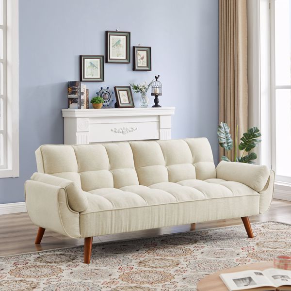 LuneluX – Adjustable Linen Sofa Chair (Beige)