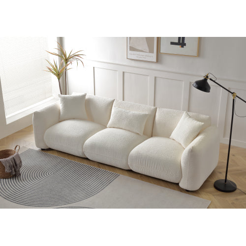 Mid Century Modern Couch 3-Seater Sofa Upholstered for Living Room,
