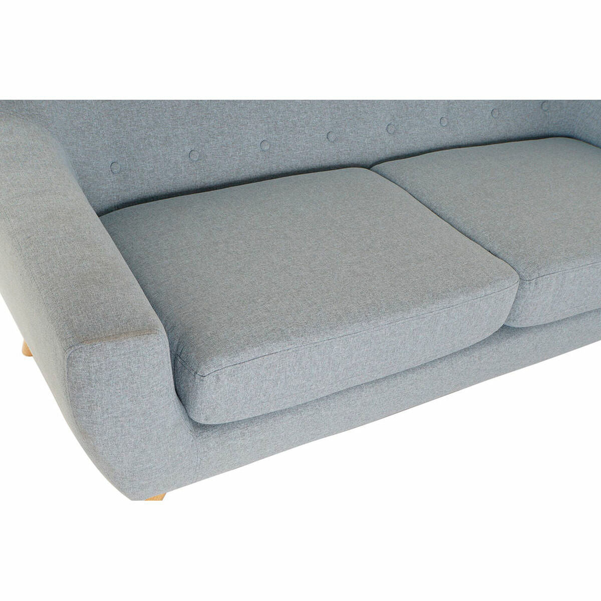 3-Seater Sofa DKD Home Decor Polyester Rubber wood Sky blue (172 x 80