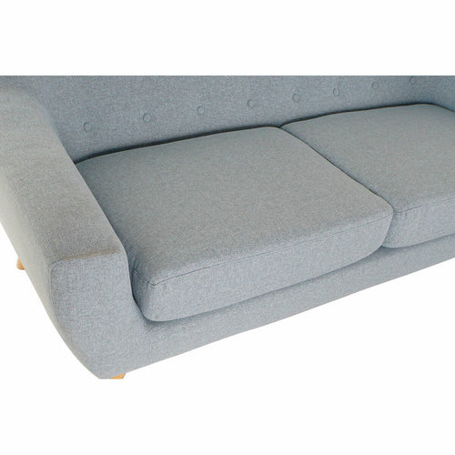 3-Seater Sofa DKD Home Decor Polyester Rubber wood Sky blue (172 x 80