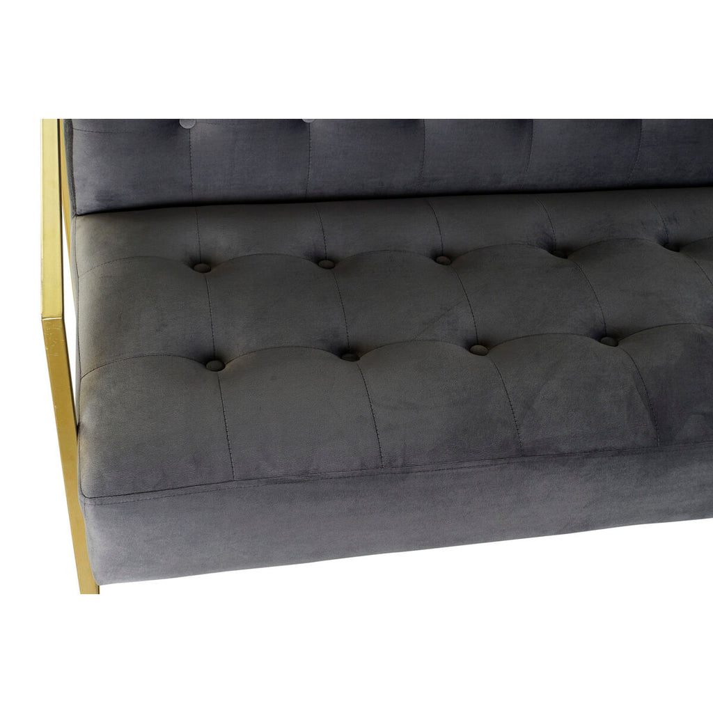 Sofa DKD Home Decor Grey Polyester Metal Golden Glam (128 x 70 x 76
