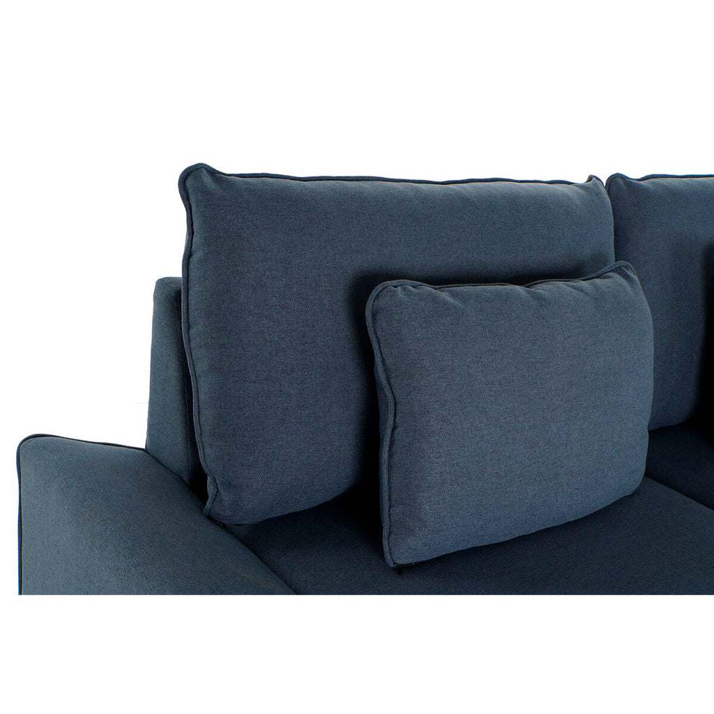 Sofa DKD Home Decor Polyester Metal Navy Blue (197 x 82 x 90 cm)