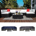 Outsunny 7 Piece Outdoor Patio PE Rattan Wicker Sofa Sectional