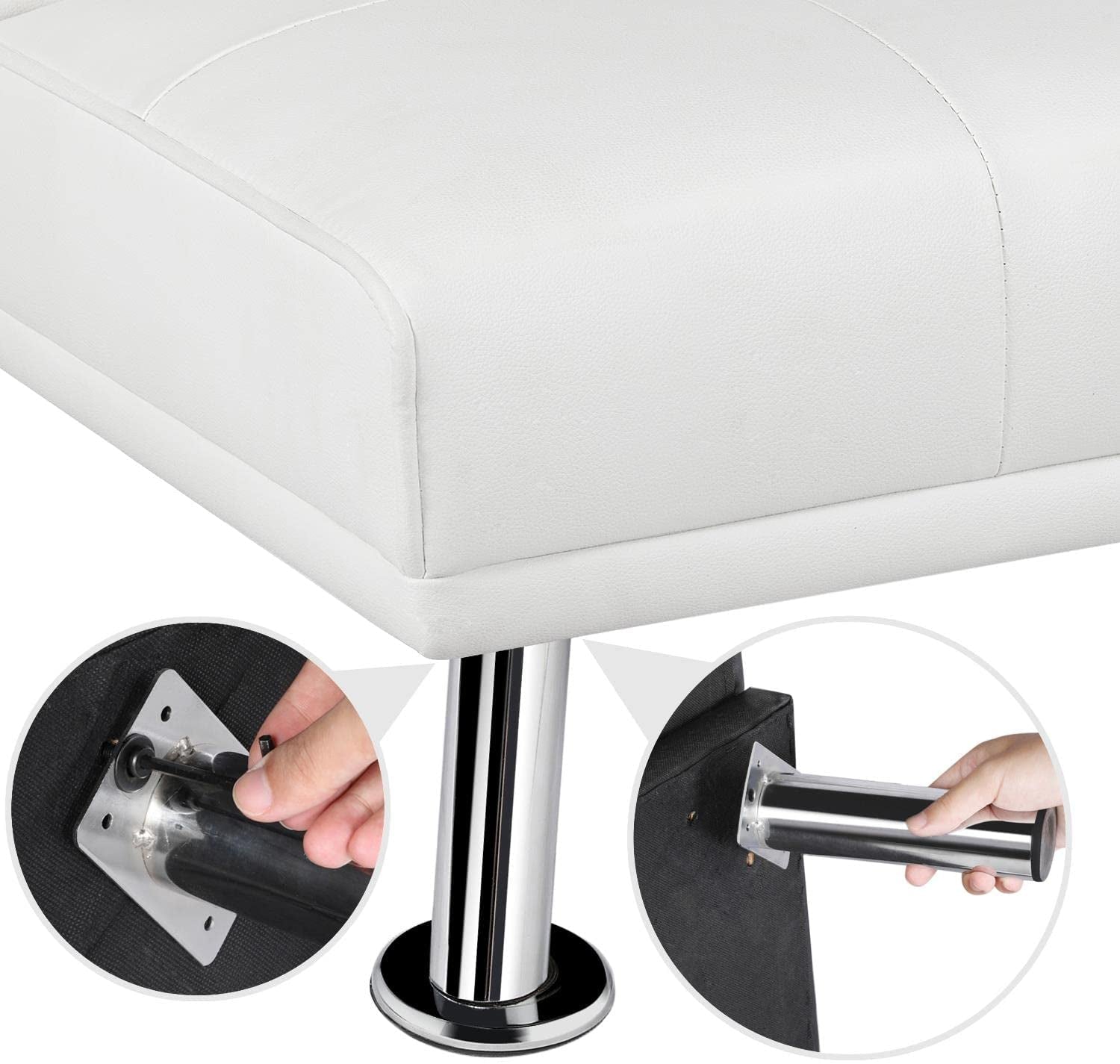 Convertible Sofa Bed With Cup Holders And Adjustable Back