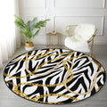 Gold Chain Pattern Luxury Living Room Decorative Washable Round Rug |
