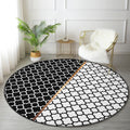Modern Home Living Room Decorative Washable Round Rug | Homeezone