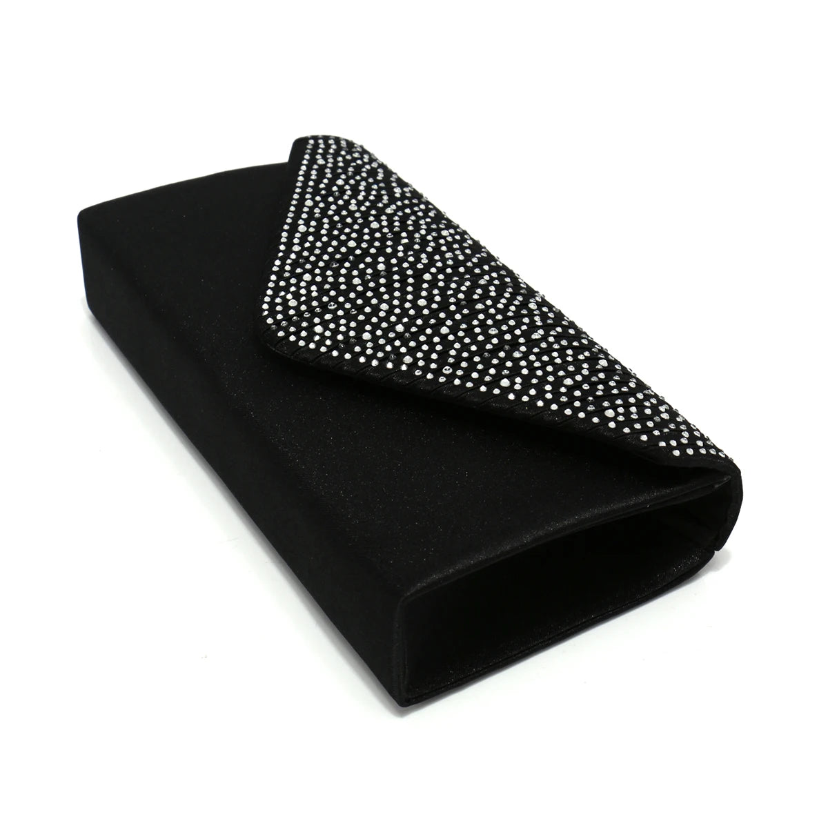 Rhinestones Women Evening Bags Small Envelope Design Handbags Satin Shoulder Chain Handbags Glitter Purple Color Cocktail Purse