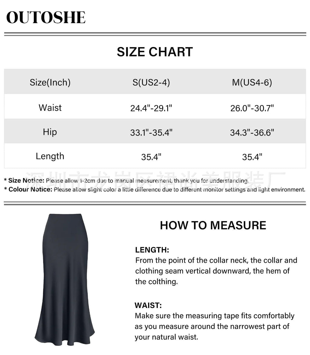 Elegant Faux Silk Satin Skirts for Women High Waist A-line Office Lady  Solid Color Glossy Finish Fishtail Skirt
