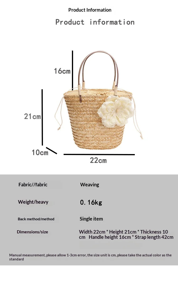 Simple Design Straw Handbags For Women Handmade Telescopic design   Comfortable handbag Summer fashion Pack Bucket Bag