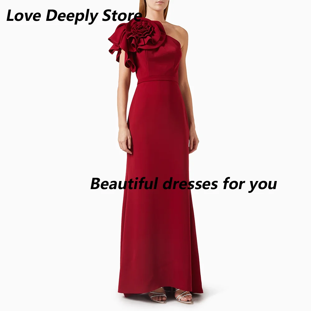 Red Prom Dress Maxi Off The Shoulder Mermaid Women's Prom Gowns 2026 Flower Elegant Formal Evening Party Dresses Customized