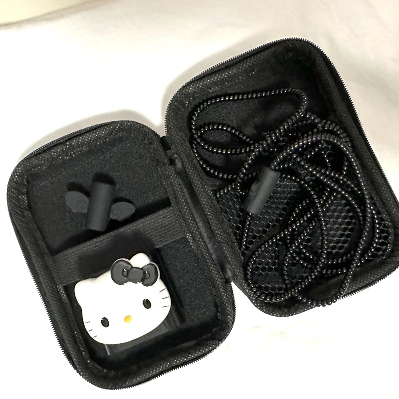 Kawaii Hello Kitty Headphone Bag Set Cartoon Data Cable Protective Cover Suitable for IPhone Charger Storage Bag Gifts