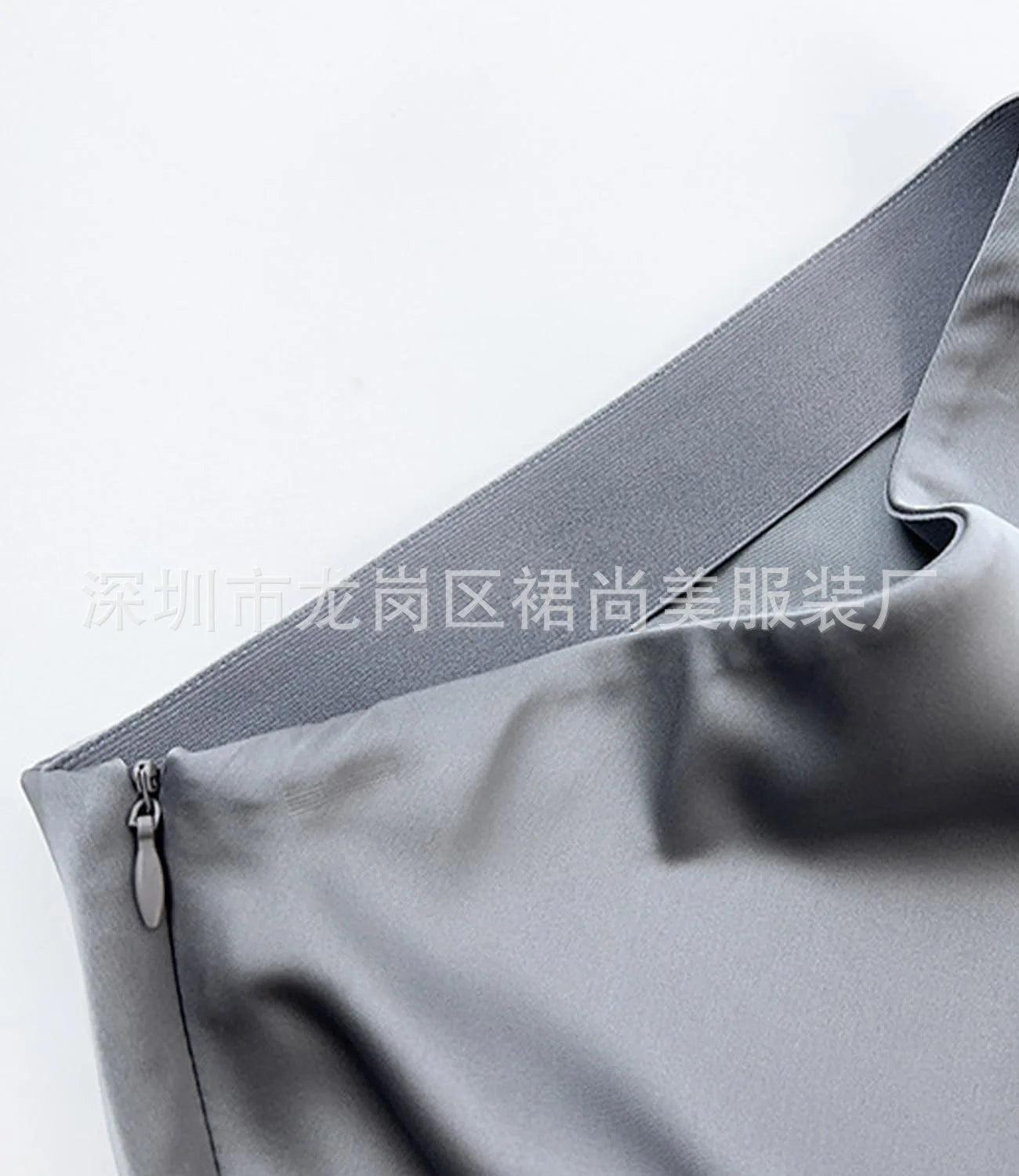 Elegant Faux Silk Satin Skirts for Women High Waist A-line Office Lady  Solid Color Glossy Finish Fishtail Skirt