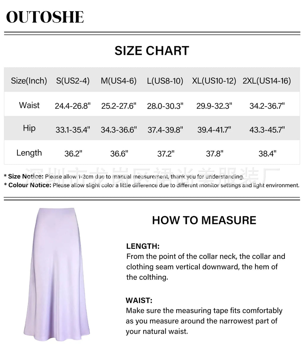 Elegant Faux Silk Satin Skirts for Women High Waist A-line Office Lady  Solid Color Glossy Finish Fishtail Skirt
