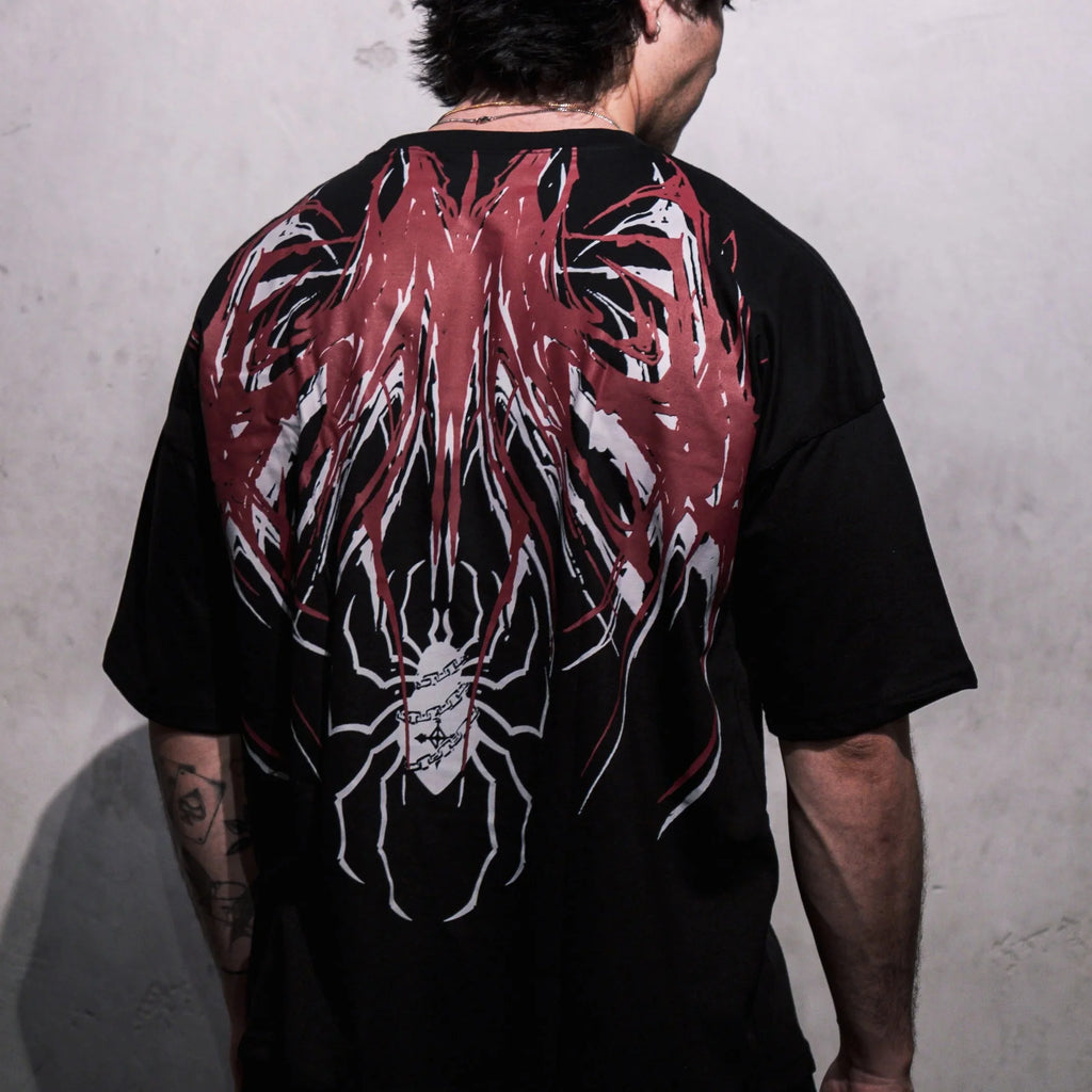 Unisex T shirt Men Women Dark Oversized Cotton Tee Skull Print Workout Gym Top Streetwear Fitness Clothing Alternative Fashion