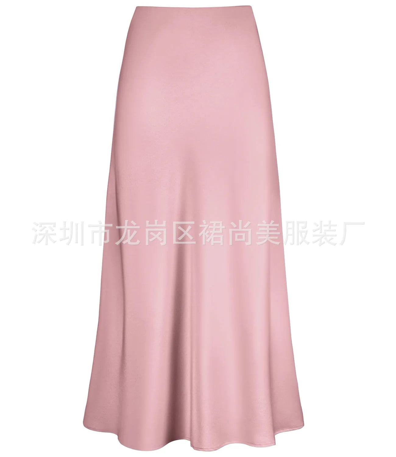 Elegant Faux Silk Satin Skirts for Women High Waist A-line Office Lady  Solid Color Glossy Finish Fishtail Skirt