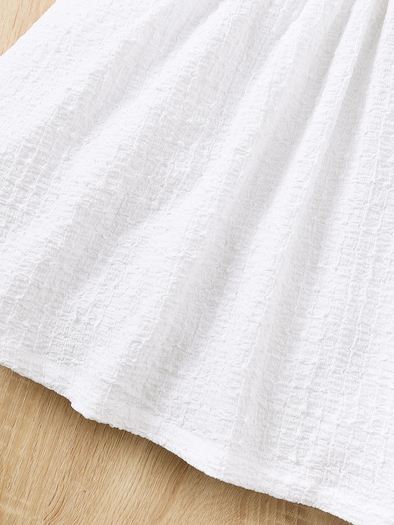 Children's clothing Girls' Short sleeved Dress, White Bubble Sleeve casual Dress suitable for Girls aged 8-12 in Summer Dress