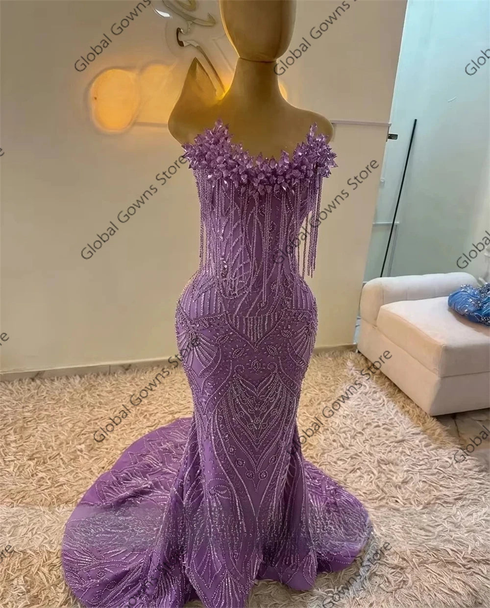 Red Prom Dresses For Girls 2026 Sparkly Sequins Mermaid Crystals Tassel Party Dress Luxury Sleeveless Evening Gowns Customized