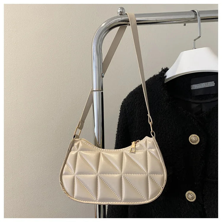 Black PU Leather Shoulder Bag Retro Solid Color Casual Female Hobos Handbags Women's Fashion Handbags Shopper Clutch Purse