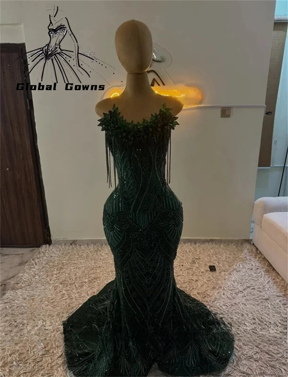 Red Prom Dresses For Girls 2026 Sparkly Sequins Mermaid Crystals Tassel Party Dress Luxury Sleeveless Evening Gowns Customized