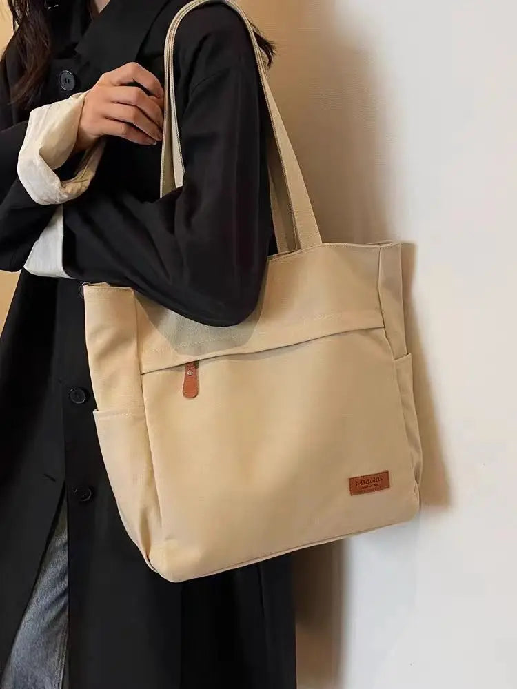 Handbags Woman,2026 New,Canvas Bag, Large Capacity Students go to school,Versatile Casual Simple One Shoulder Commuting Tote Bag