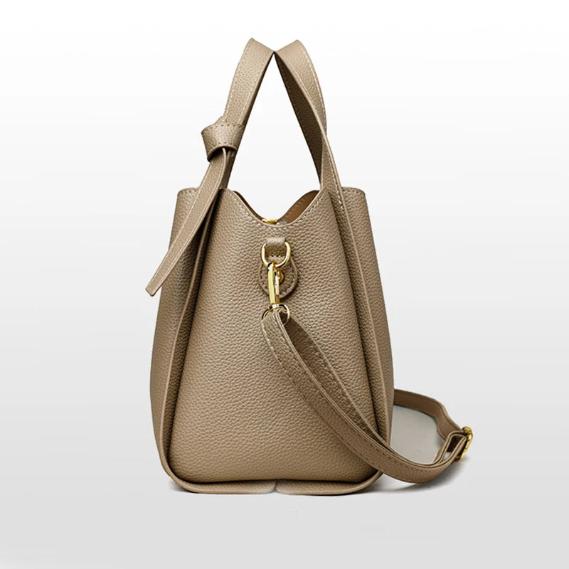 Women's Handbags Retro Fashion Simple New Texture Large Capacity Shoulder Bag Portable Messenger Bucket Bag