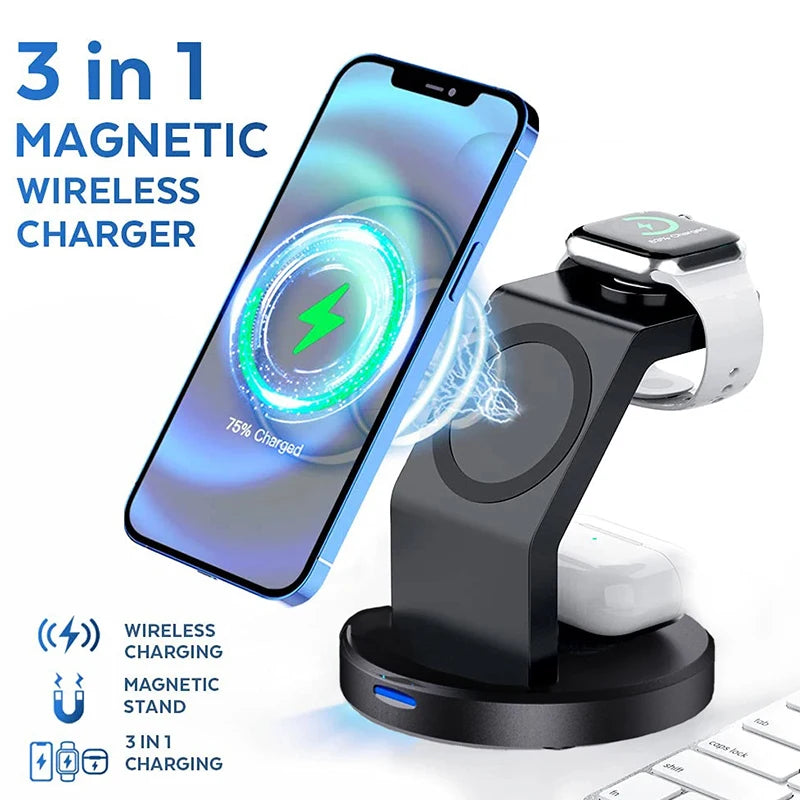 3 In 1 Wireless Charger Stand for IPhone 15-17