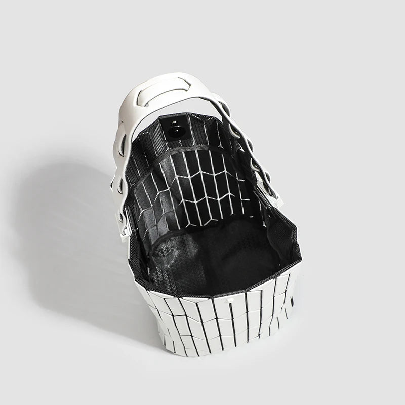 Large Capacity Geometric Diamond Work Bag Handheld Basket Bucket Bag Summer Handbag Women's Single Shoulder Underarm Bag