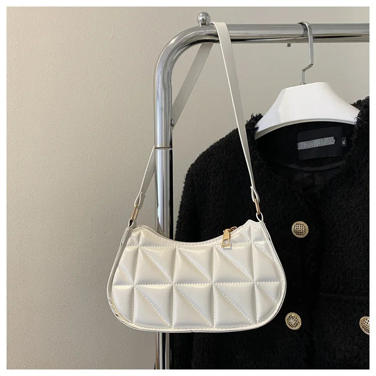 Black PU Leather Shoulder Bag Retro Solid Color Casual Female Hobos Handbags Women's Fashion Handbags Shopper Clutch Purse
