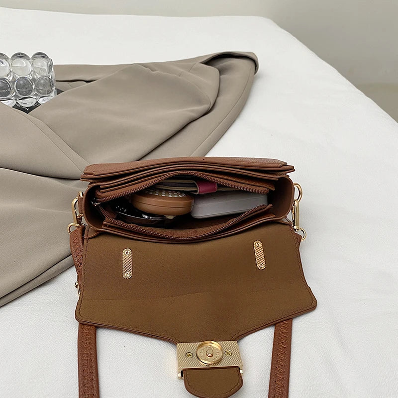 Black Handbags Classic Bags Designer Crossbody Bag Pu Leather Small Messenger Bag Women's Shoulder Bag Bolsa Feminina Flap Purse