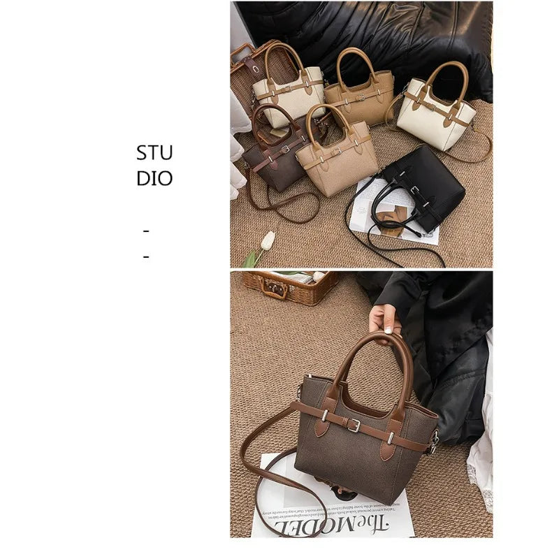 Daily commuting handbag, women's new fashionable retro high-end sensory communication bag, single shoulder crossbody bag