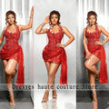 New Red Prom Dresses 2026 Luxury Black Girls Strapless Beaded Tassel Mini Birthday Cocktail Party Gowns Homecoming Customized