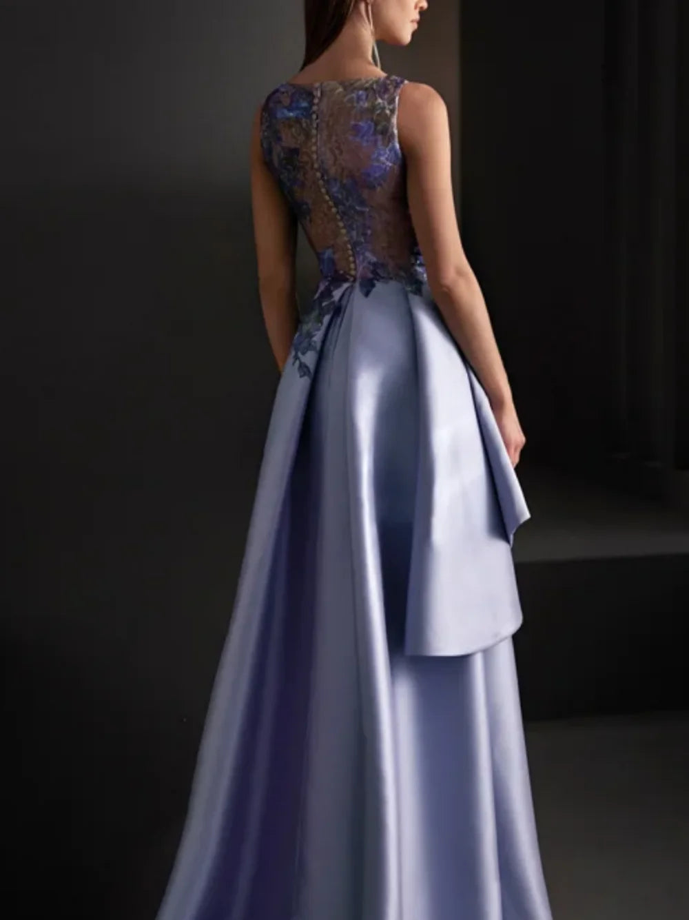 Customized Prom Dresses Exquisite Jewel Mermaid Sweep/Brush Evening  Lace Satin Formal Occasion Gown  women elegant luxury