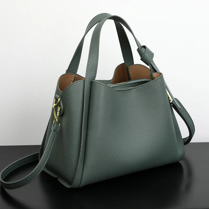 Women's Handbags Retro Fashion Simple New Texture Large Capacity Shoulder Bag Portable Messenger Bucket Bag