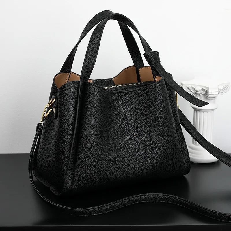 Women's Handbags Retro Fashion Simple New Texture Large Capacity Shoulder Bag Portable Messenger Bucket Bag
