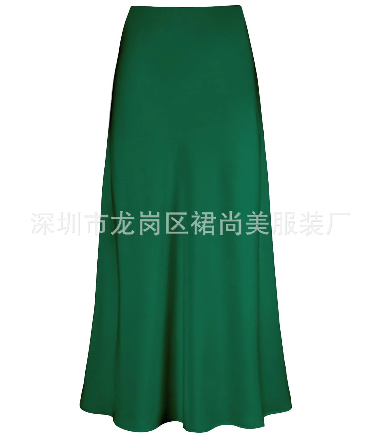 Elegant Faux Silk Satin Skirts for Women High Waist A-line Office Lady  Solid Color Glossy Finish Fishtail Skirt