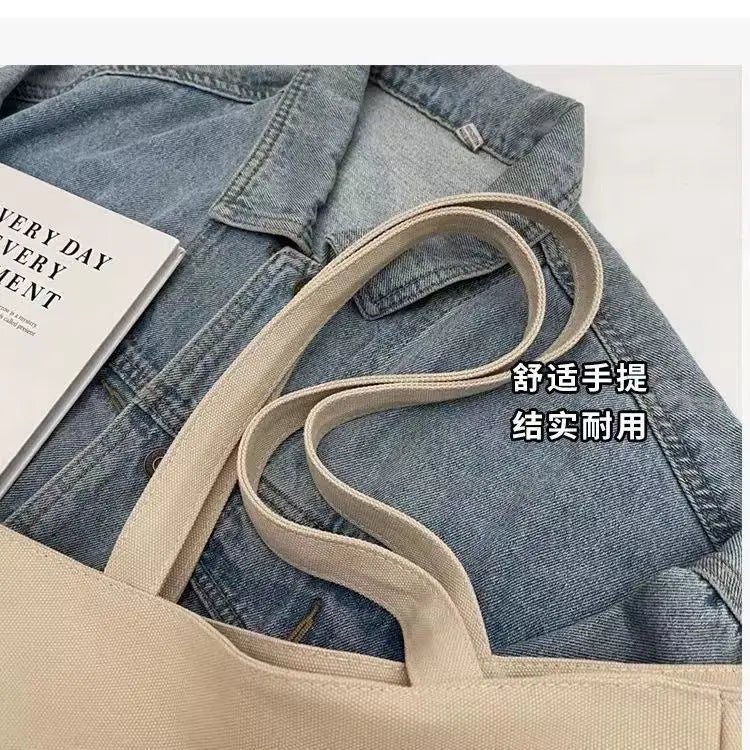 Handbags Woman,2026 New,Canvas Bag, Large Capacity Students go to school,Versatile Casual Simple One Shoulder Commuting Tote Bag