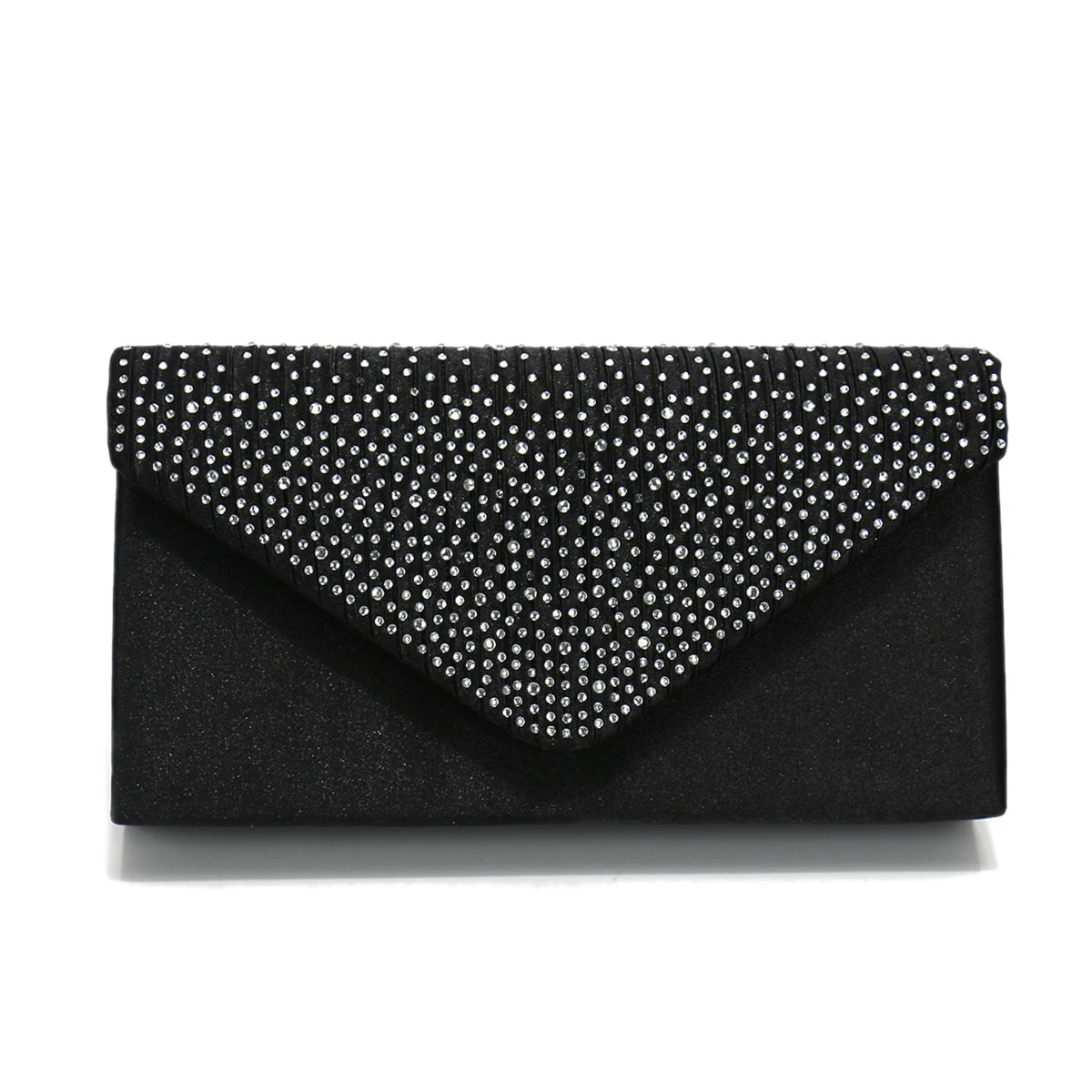 Rhinestones Women Evening Bags Small Envelope Design Handbags Satin Shoulder Chain Handbags Glitter Purple Color Cocktail Purse