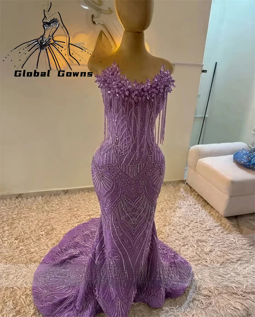Red Prom Dresses For Girls 2026 Sparkly Sequins Mermaid Crystals Tassel Party Dress Luxury Sleeveless Evening Gowns Customized