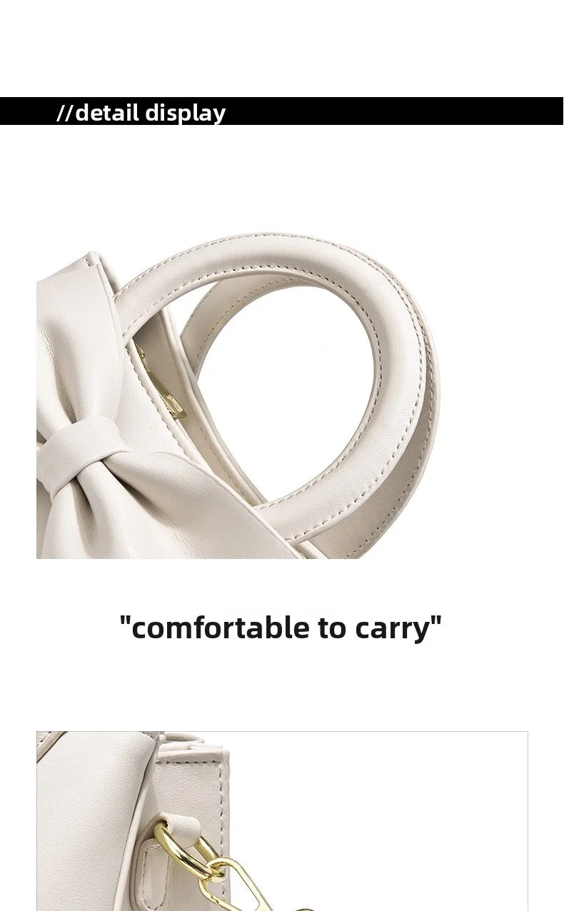 Fashionable and stylish single-shoulder handbag for women, new trendy high-end crossbody bag with bow, suitable for commuting, d
