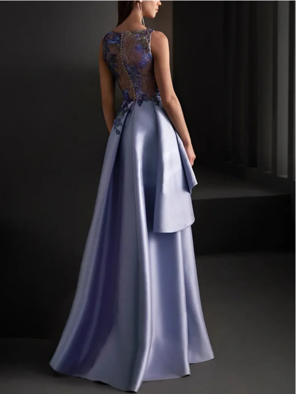 Customized Prom Dresses Exquisite Jewel Mermaid Sweep/Brush Evening  Lace Satin Formal Occasion Gown  women elegant luxury