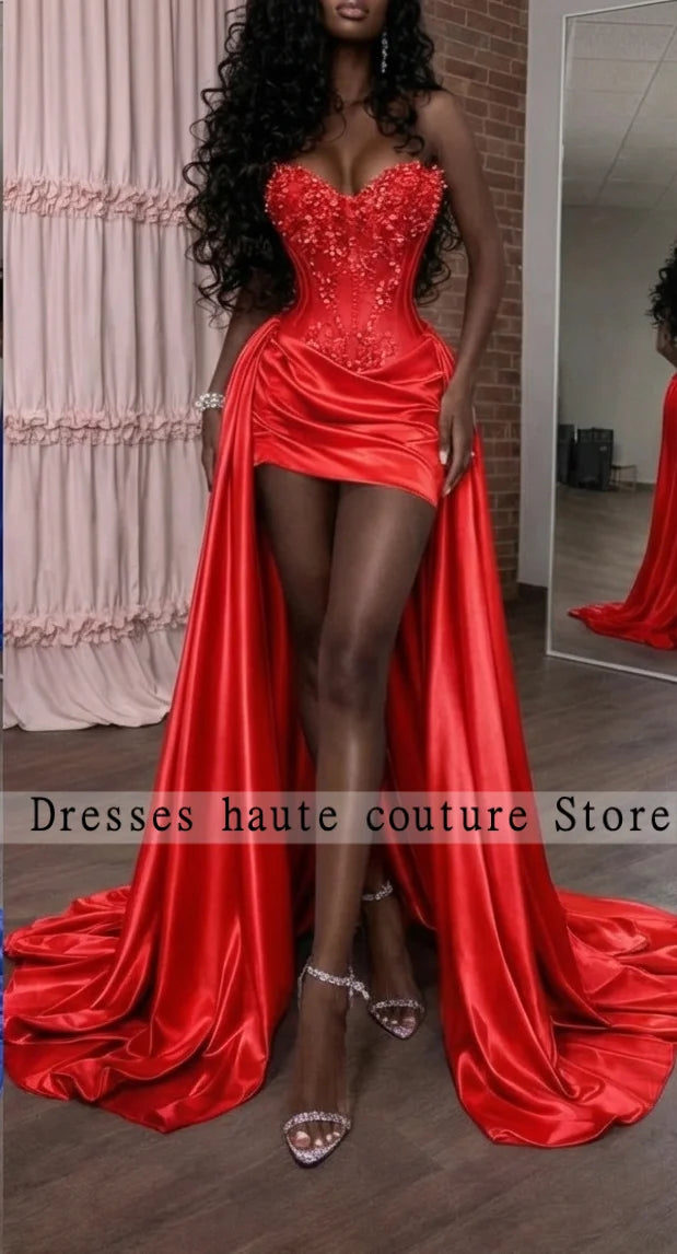Gorgeous Lavender Purple 3D Floral Prom Dresses Corset Satin Overlay Mermaid Long Train Formal Gala Gown For Women Customized