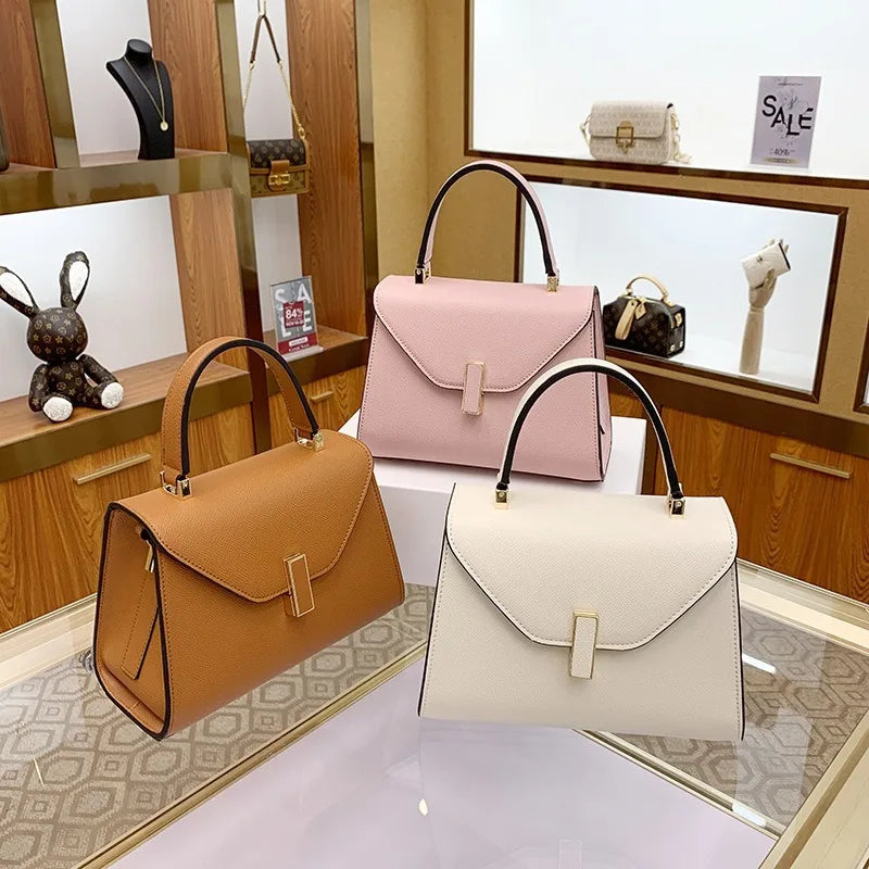 New Women's Bags Atmospheric Solid Colour Handbags Handbags Versatile Ladies Commuting Single Shoulder Crossbody Bag