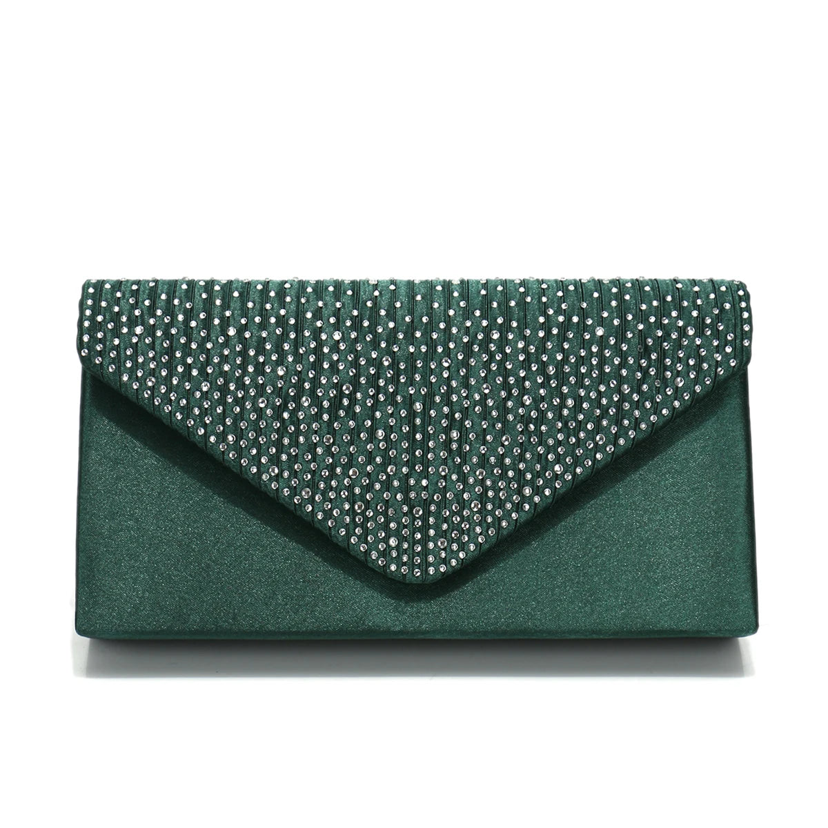 Rhinestones Women Evening Bags Small Envelope Design Handbags Satin Shoulder Chain Handbags Glitter Purple Color Cocktail Purse
