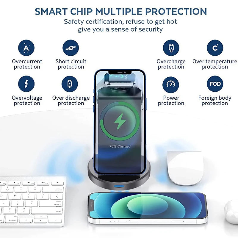 3 In 1 Wireless Charger Stand for IPhone 15-17