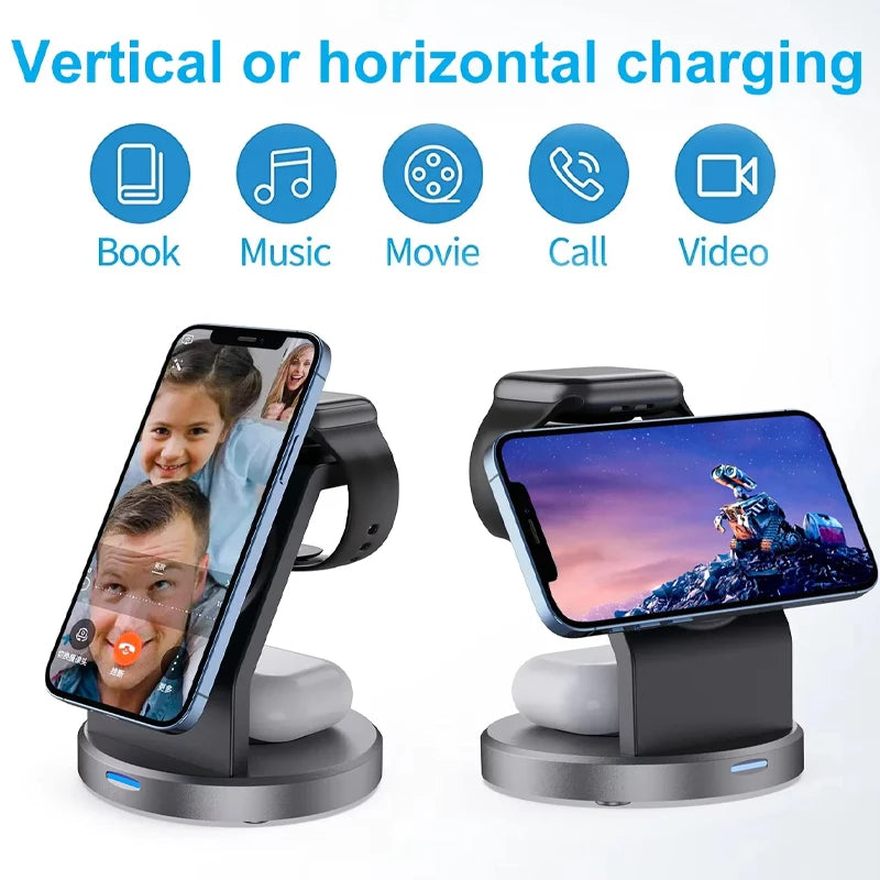 3 In 1 Wireless Charger Stand for IPhone 15-17