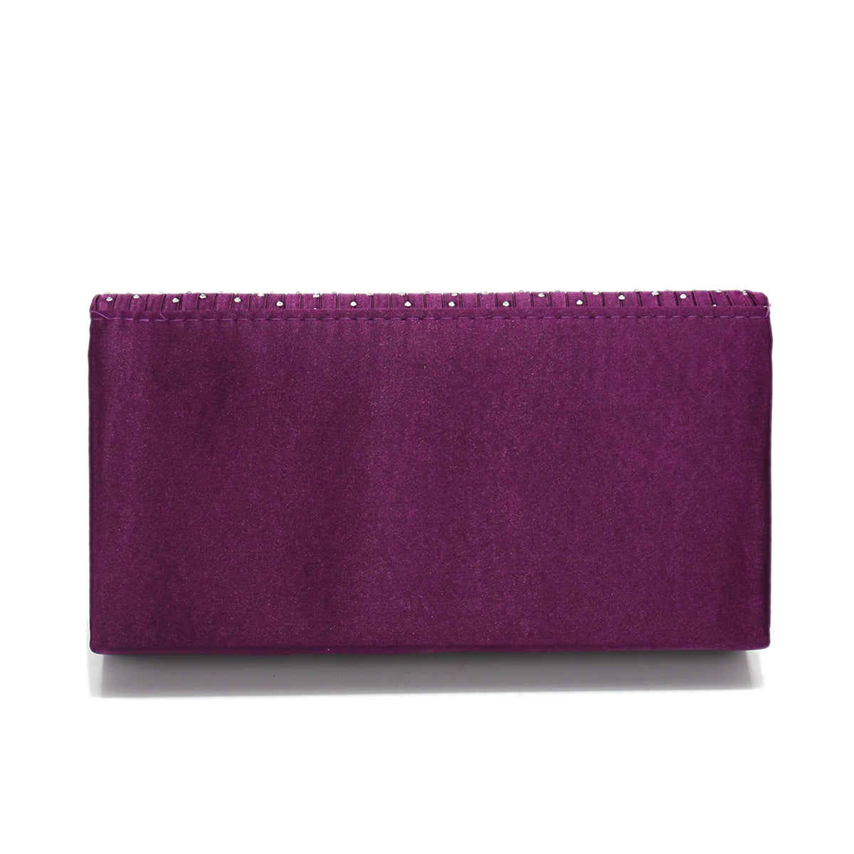 Rhinestones Women Evening Bags Small Envelope Design Handbags Satin Shoulder Chain Handbags Glitter Purple Color Cocktail Purse